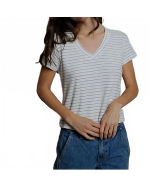 PERFECTWHITETEE Elliot Brushed V-Neck Sweater Tee - Gray