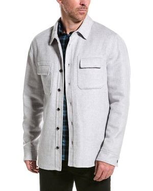 Ted Baker Splittable Wool-Blend Shirt - Gray