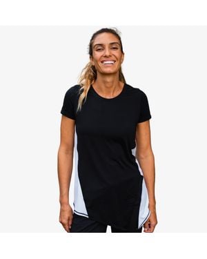Calypsa Side Split Tie Up Tee - Black