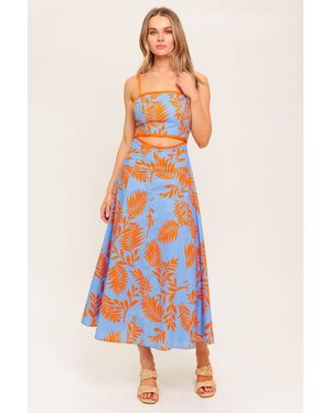 TRUEDAMES Apricot Sunset Woven Midi Dress - White