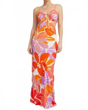emory park Floral Cut Out Maxi Dress - White