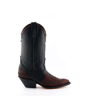 Grinders Burgundy Leather Cowboy Boots-Arizona - Black