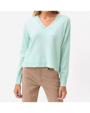 Crush Indiana Deep V Neck Sweater - Blue