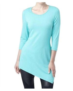 Angel Asymmetrical 3/4 Sleeve Tunic - Blue