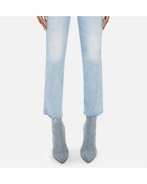 Mother Hustler Ankle Fray Jean - Blue