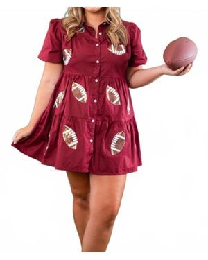 LULU The Label Sequin Football Dress - Red