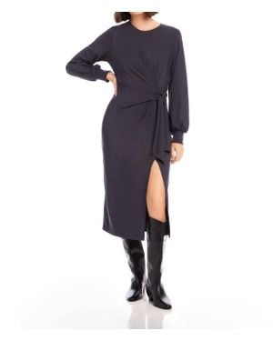 Fifteen Twenty Addie Side Slit Midi Dress - Blue