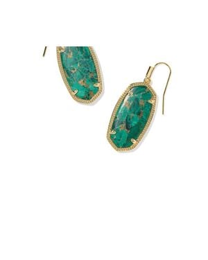 Kendra Scott Elle Drop Earrings - Green