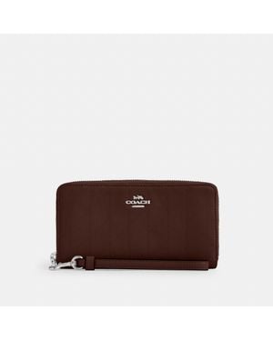COACH Long Zip Around Wallet With Quilting - Brown