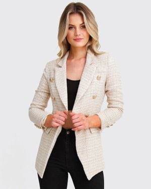 Belle & Bloom Princess Polina Tweed Blazer - Natural