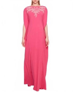 Marchesa Embroidered Cape Kaftan - Pink