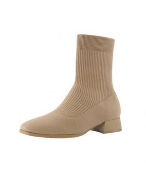Cushionaire Russel Knit Ankle Boot - Brown