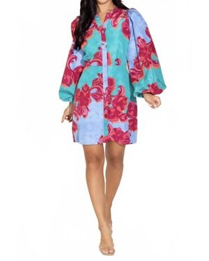 Alden Adair Cactus Flower Athena Dress - Red