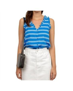 The Tiny Big Sister Frilled Sleeveless Top - Blue