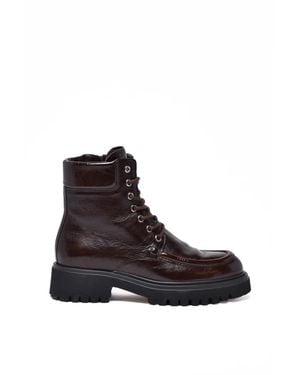 Guglielmo Rotta Chocolate Leather Zip Boots - Black
