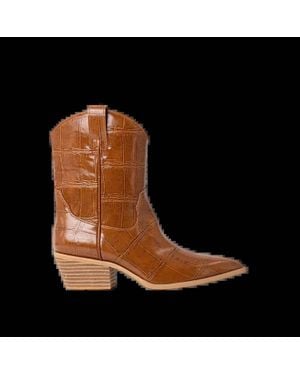 Shu Shop Zouzou Croco Western Boots - Black