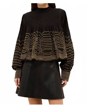 Marie Oliver Melrose Pintuck Pleated Blouse - Black