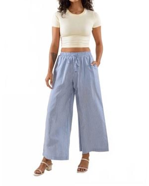 NVLT Wrenley Striped Wide Leg Pants - Blue