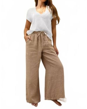 Lamade Suri Deep V Gauze Tee - Natural