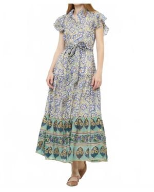 Oliphant Ruffle Collar Button Maxi Dress - Green