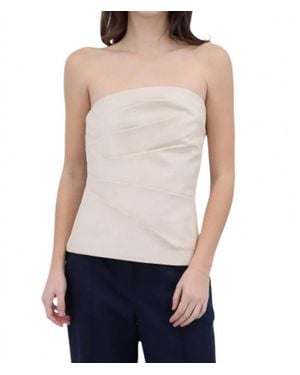 Iris Setlakwe Leather Bustier Strapless Top - Blue