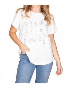 Promesa Sadie Floral Stamped Tee - White