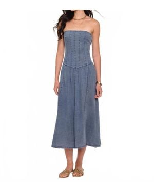 Heartloom Ronan Strapless Midi Dress - Blue