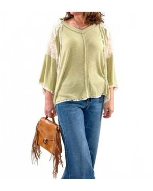 Pol Breezy Hoodie With Lace - Blue