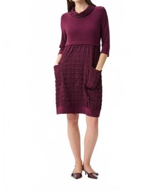 Joseph Ribkoff Jacquard Silky Knit Cocoon Dress - Purple