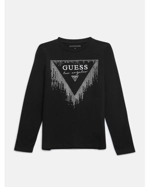 Guess Eco Triangle Logo Tee (7-14) - Black