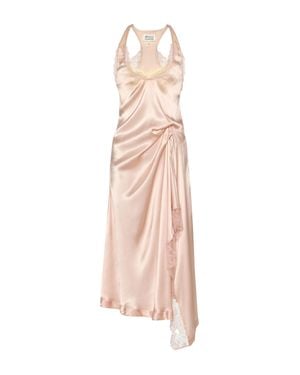 Maison Margiela Lace Trim Silk Satin Midi Dress - Pink