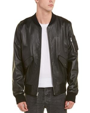 Vince Leather & Wool-Blend Bomber Jacket - Black