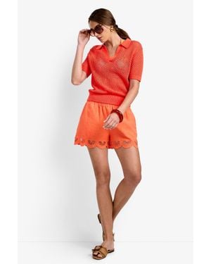 Trina Turk Jadelyn Mesh Polo - Red