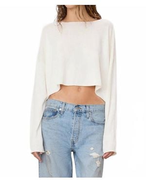 ÉTERNE Cropped Boatneck Top - White