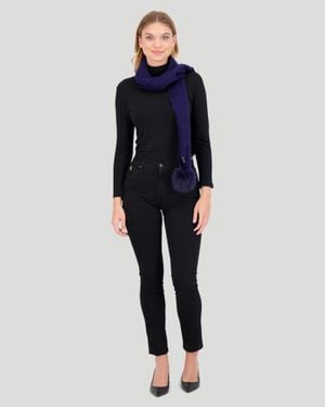 Gorski Cashmere Scarf With Fox Pompom - White