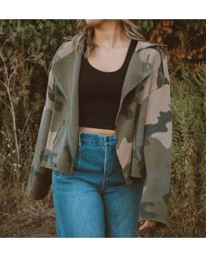 Miss Me Cutie Long Sleeve Zip Up Jacket - Green