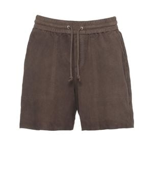 P.A.R.O.S.H. Marfa Drawstring Suede Shorts - Gray