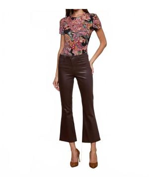 L'Agence Kendra Cropped Flare Pant - Red