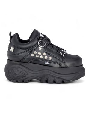 Buffalo Studded Chunky Platform Fashion Sneakers - Black