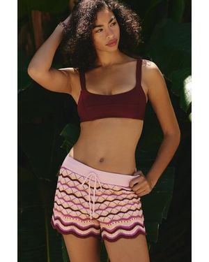 LSPACE Sun Chaser Crochet Shorts - Black