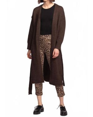 Pink Martini Kiki Long Knit Cardigan - Brown