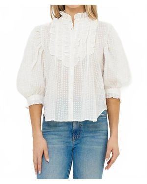Oliphant Ruffle Front Blouse - White