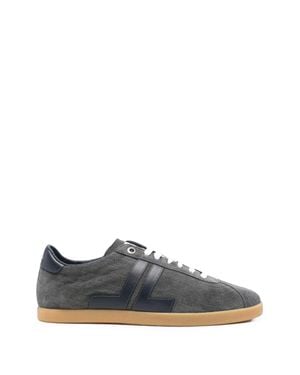 Lanvin Textured Sneakers With Leather Accents - Gray