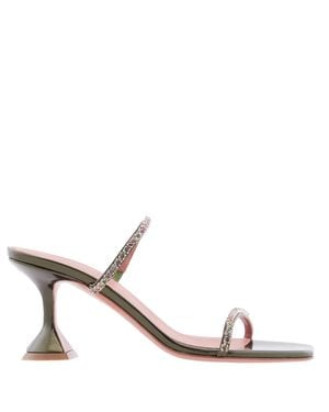AMINA MUADDI Gilda Crystal Embellished Sandals - Brown