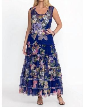 Johnny Was Mazzy Ruffle Dress - Blue