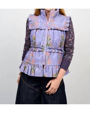 Ivy Jane Block Print Corduroy Vest - Purple