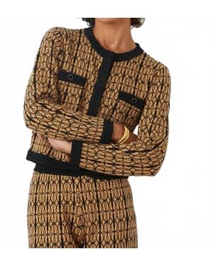 Suncoo Geroma Two-Tone Jacquard Cardigan - Metallic