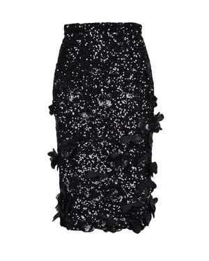 N°21 Polyester Sequin Pencil Skirt - Black
