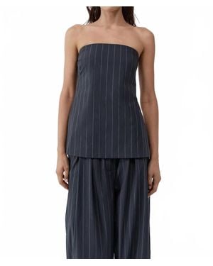 St. Agni Strapless Rouleau Tie Top - Blue