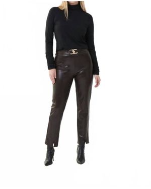 Joseph Ribkoff Belted Leatherette Pant - Black